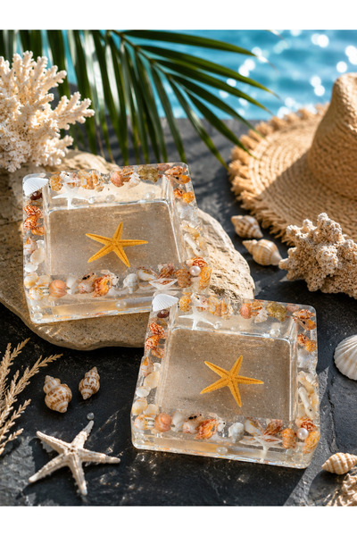 magnocandles Sea and Summer Themed Unbreakable Ashtray with Oysters and Starf...