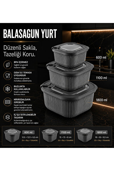 Softchef LINE KARE SAKLAMA KABI SETİ 3’LÜ