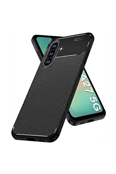 m.tk moveteck Samsung Galaxy A27 Uyumlu Kılıf Kamera Çıkıntılı Karbon Desenli...