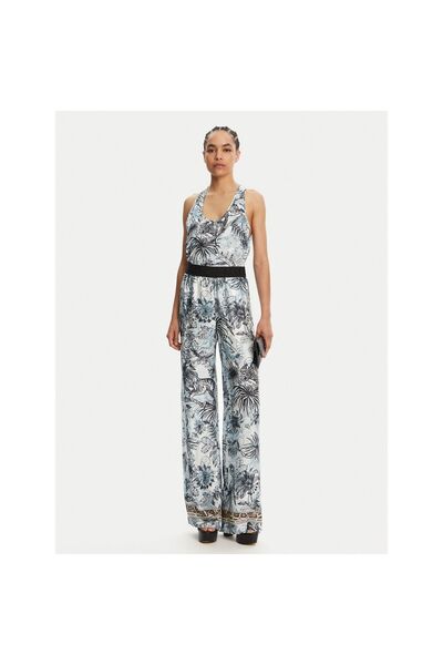 Just Cavalli Pantaloni de damă din material textil 78PAA120 NS605 Albastru