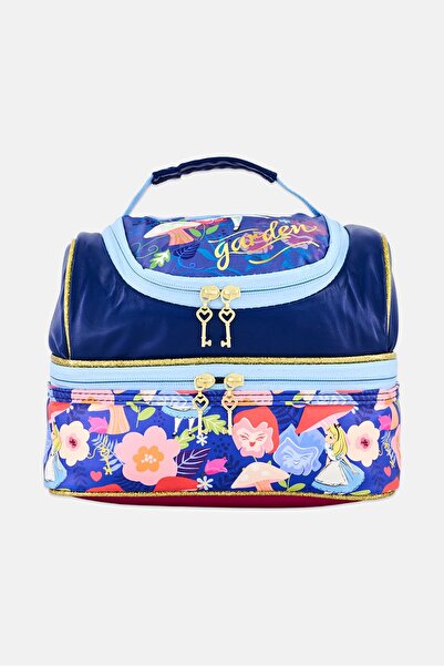 Disney Kids Girl Alice In Wonderland Curious Garden Print Lunch Bag, Multicolor