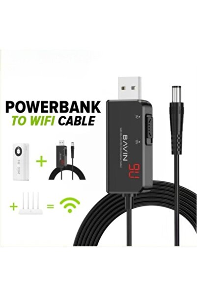 Bavin كابل شحن PC812 لتحويل باور بانك إلى راوتر واي فاي ومودم مع معزز USB، يخ...
