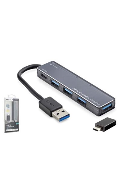 BSD iETOP TU360 USB Type-C 3.1 Gen1 Hub 4 Port 5 Gbps رمادي