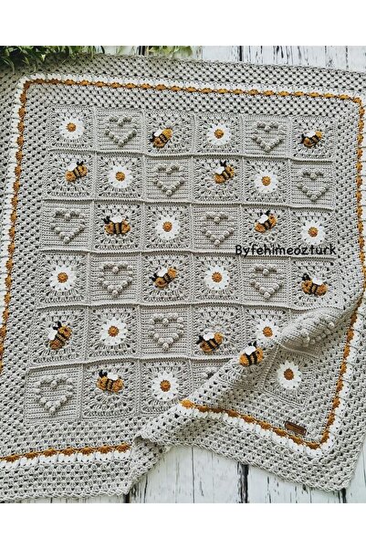 ARTTMACRAME بطانية أطفال محبوكة يدويًا - ناعمة وأنيقة ودافئة لحديثي الولادة |...