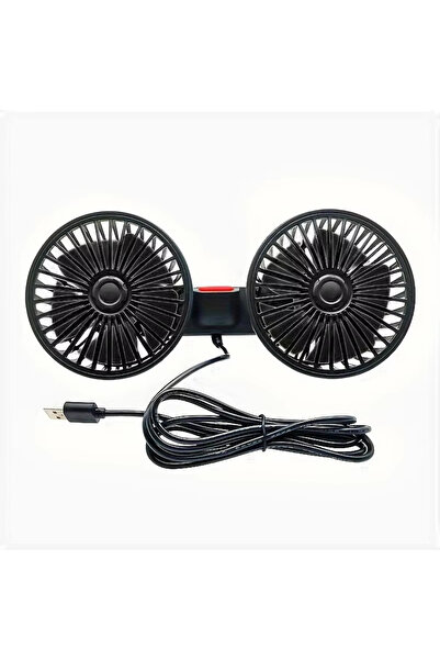 Choice1 black 3-speed Car Seat Back Cooling Fan USB Charge Dual Head Fan 360 ...