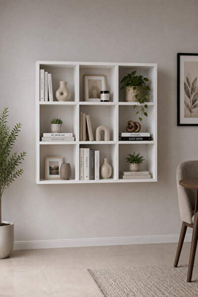 SARMOBİ Nest 9'lu Küp Kitaplık Y:88 G:88 D:20 / Beyaz