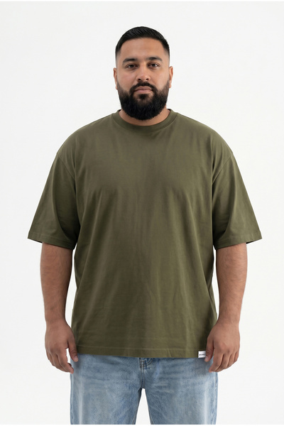 Machinist Men's Plus Size Basic T-Shirt Dark Khaki