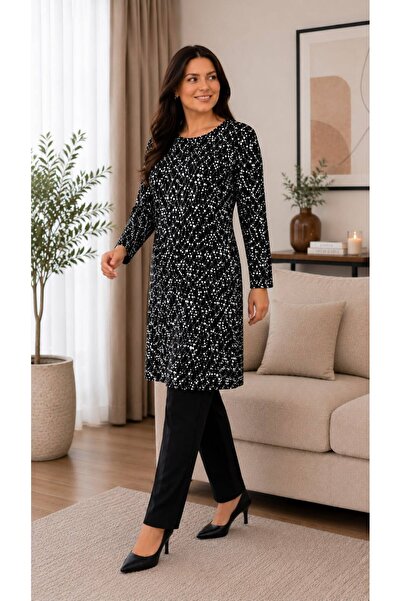 THEBEK Women's Tunic Dress - Comfortable Fit - Plus Size - Patterned - Oversi...
