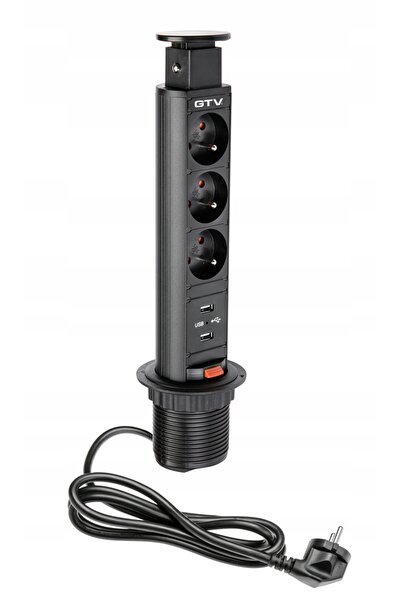 GTV Prelungitor pentru birou de gaming cu 2 porturi USB