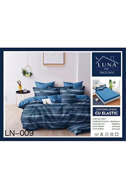 Pucioasa Lenjerie de Pat Finet Gros 6 Piese Cearceaf cu Elastic 180x200 cm