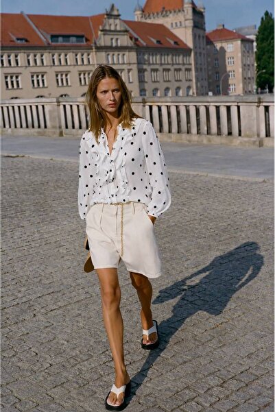 Cistern İstanbul Women's Polka Dot Ruffle Detailed Blouse