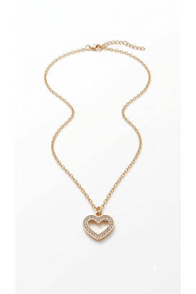 SAAF Jewelry Κολιέ με μενταγιόν καρδιά, επιχρυσωμένο 14Κ από ανοξείδωτο ατσάλι