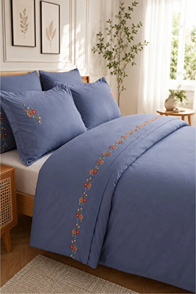 MATA ÇEYİZ Bella Home Spring Double 6 Piece Embroidered Duvet Cover Set |   S...