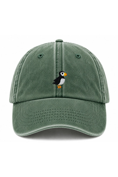 WeavedCo Puffin (Sea Parrot) Vintage Washed Hat (Not Printed, Embroidered)