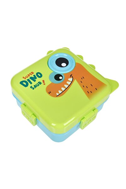 OEM Bol copii, model dinozaur, separator, turcoaz, 1100ml – masă mai ușoară p...