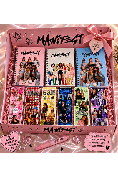 MANİFEST 3’lü Spiralli Defter ve 6’lı Ayraç Seti – Anahtarlık ve Sürpriz Hedi...