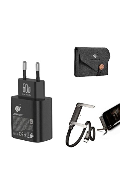QUANDES Kit încărcător 60W PD T6010, cablu USB-C la USB-C, încărcare rapidă 2...