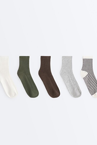 Oysho 5 pairs of cotton blend quarter socks