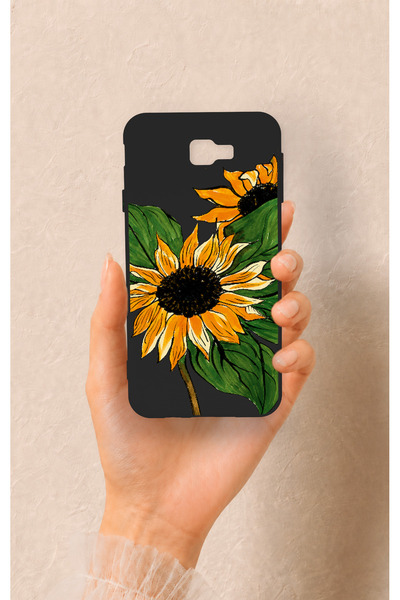 Vip Case Samsung J7 Prime Uyumlu Ay Çiçeği Desenli Silikon Kılıf