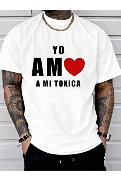 01THEONE تي شيرت 100% قطن من نوع Yo Amo A Mi Toxica San Valentin. تي شيرت جرا...