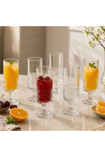 Dania Luxury Glassware Drinking Juice Glass Tumbler Set of 6 95ml 13cm Highba...