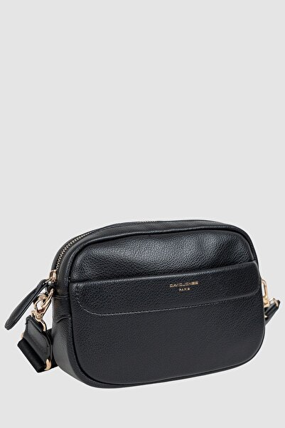 Diana&Co Μαύρη τσάντα χιαστί της Bag με μπροστινή λειτουργική τσέπη