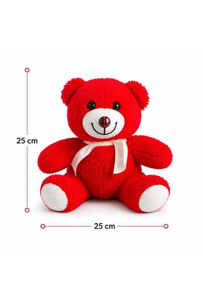 25 cm Peluş Ayıcık Fiyonklu Sevimli Oyuncak Ayı | Yumuşak Dokulu | Hediyelik Peluş