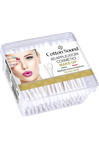 Cotton Sound Make Up Swabs in Square Box 80 Pieces