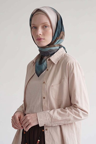 Levidor Turquoise Abstract Pattern Royal Scarf
