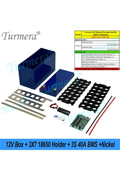 Choice5 صندوق تخزين بطارية Blue Box Turmera 12 فولت مع مؤشر، حامل بطاريات 3X7...