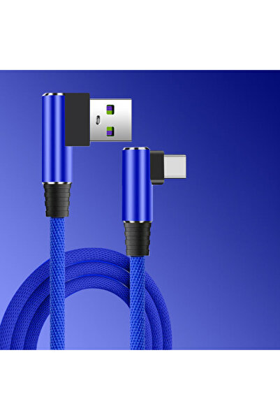 Choice5 1m Blue 90° Elbow 5A 40W USB C Cable USB To Type C Fast Charger Cable...