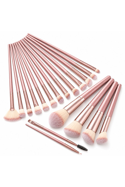 Arabest 22 Pcs Rose Gold Pink Makeup Brush Kit with Sponges and Puffs, Qualit...