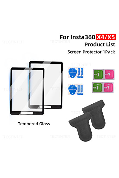 choice2 واقي شاشة زجاجي X4 X5 لعدسة Insta360 X4 + طبقة حماية زجاجية مقاومة للخدش