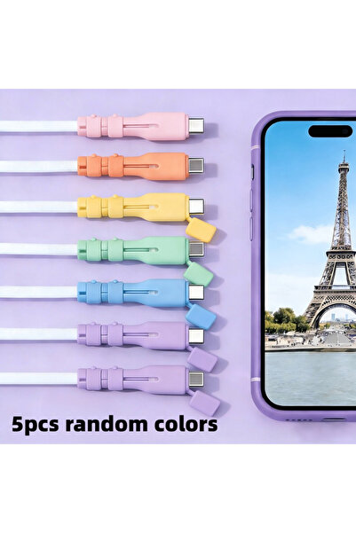 Choice 5pcs random colors 5/10pcs USB-C Cable Protectors, Anti-Break Sheaths ...
