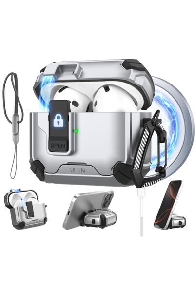 Choice3 For Airpods 4 Silver for AirPods 4/for AirPods Pro 3 Case Automatic L...