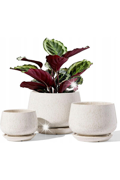 NO BRAND Ghivece ceramice pentru flori 10 / 13 / 16 cm cu orificiu de drenaj ...