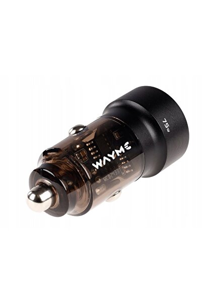 NO BRAND Încărcător Wayme 12/24V, USB 30W + USB-C PD 45W, Negru Transparent