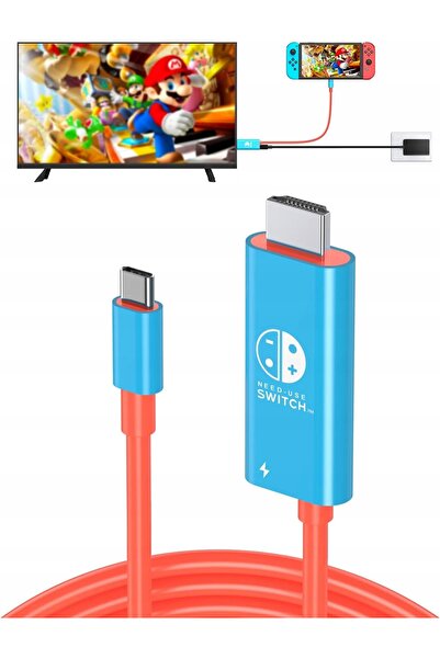 NO BRAND Cablu adaptor convertor TV Nintendo Switch USB-C 4K HDMI USB 3.1 PD ...