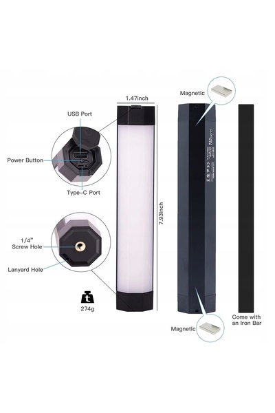 NO BRAND Lampă portabilă Luxceo P100 RGB pentru iluminat video