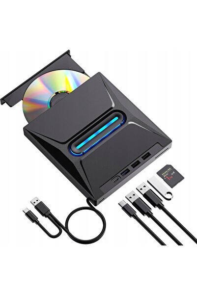 NO BRAND Unitate externă CD/DVD USB 3.0, reinscriptibilă, player portabil