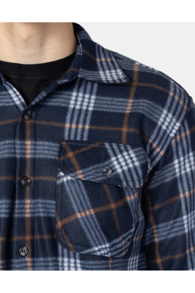 NO BRAND Cămașă călduroasă căptușită cu fleece 8014-10 xxl/3xl