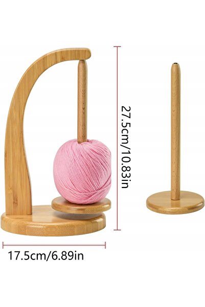 NO BRAND Suport din lemn cu mâner magnetic pentru fir de pescuit și înfășurător.