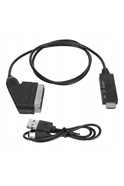 NO BRAND Cablu HDMI la Scart HDMI Negru