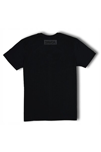 NO BRAND Tricou Davca pentru bărbați, negru, cu logo mat, mărimea L