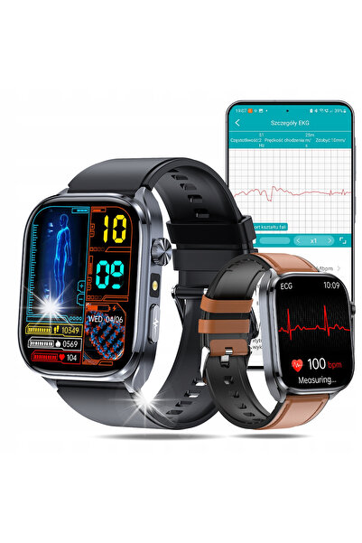 NO BRAND Smartwatch ECG pentru vârstnici, Monitor ritm cardiac, Funcție de ap...