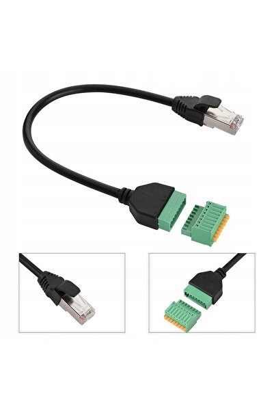 NO BRAND Cablu adaptor RJ45 tată la conector cu arc cu 8 pini, tip bloc terminal