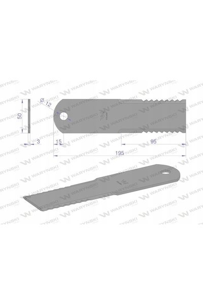 NO BRAND Cuțit fix pentru combină Claas 195x50x3mm, set 25 bucăți cuțite |   ...