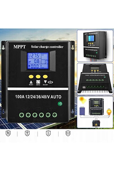NO BRAND Regulator încărcător solar 100A 12V-48V