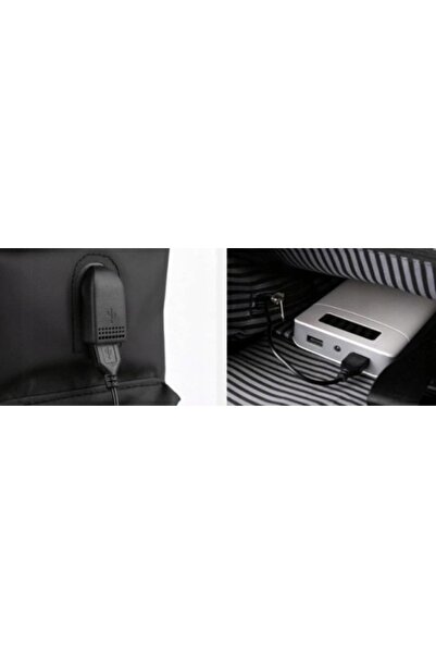 NO BRAND Rucsac negru impermeabil cu USB pentru Power Bank, călătorii, turism...