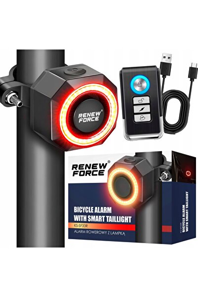 Renew Force ALARMA FĂRĂ FIR PENTRU BICICLETĂ 110DB + LUMINĂ LED CU TELECOMAND...